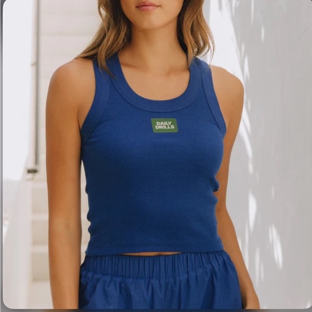 Daily Drills Ribbed Tank - Cobalt